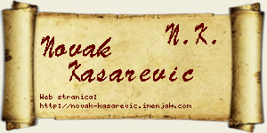Novak Kašarević vizit kartica